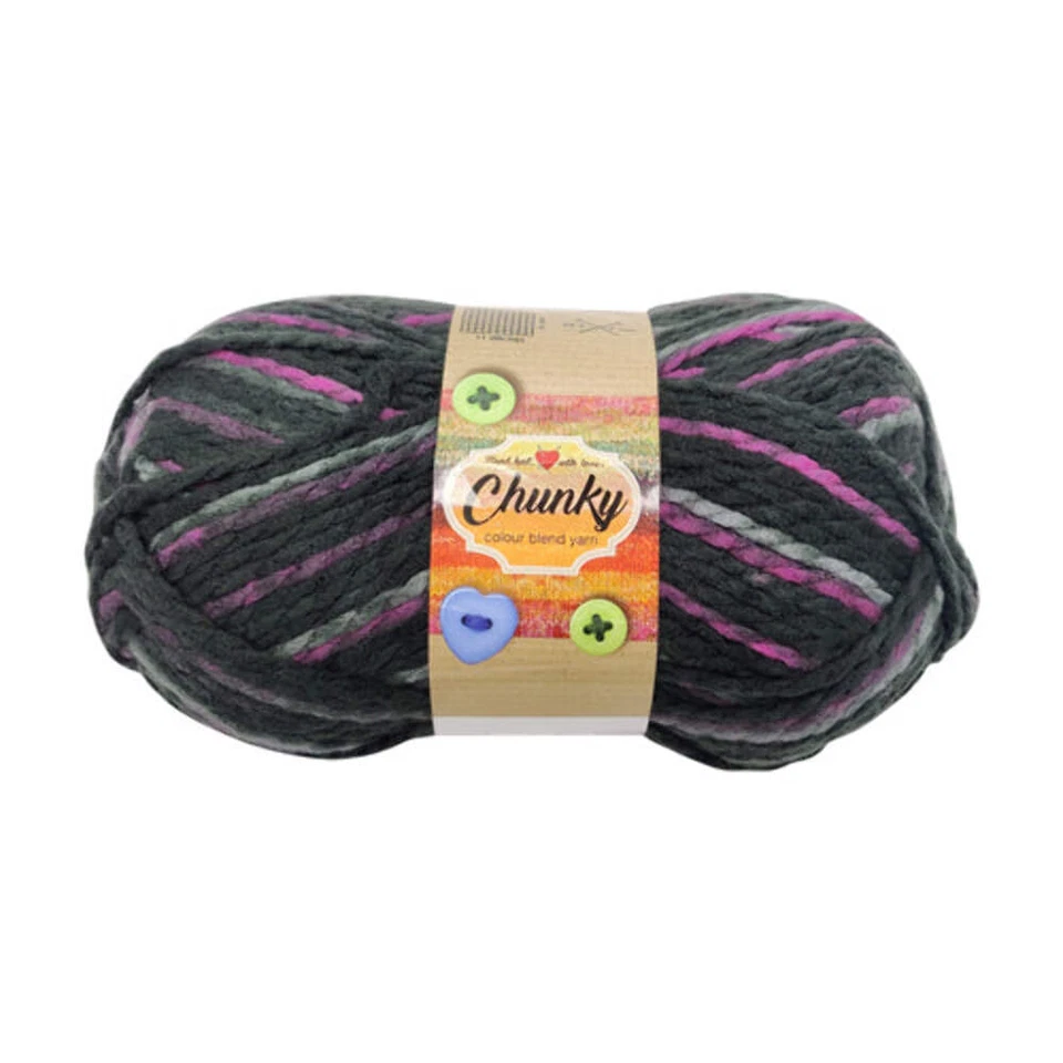 FABFINDS Chunky Colour Blend Yarn Assorted Colours 100g