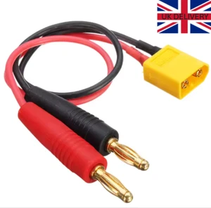 300mm XT60 Male to 4mm Male Banana/Bullet Connectors Charge Lead/Wire/Cable UK - Picture 1 of 4