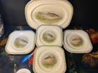 Woods Ivory Ware Fish Plates X4 And Charger