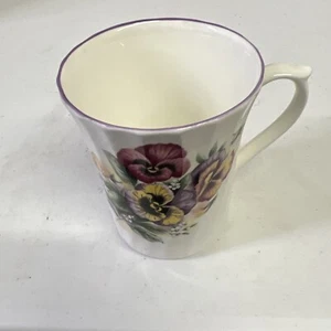 ROYAL STUART Tea Cup Purple Violets Fine Bone China. With A Purple Rim - Picture 1 of 6