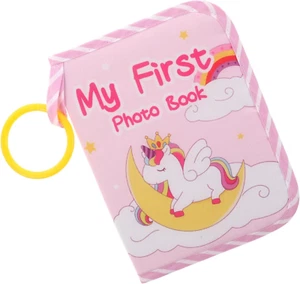 My First Family Album Pink Unicorn Soft Cloth Photo Album Keepsake Memory Book - Picture 1 of 12