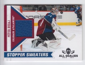 2010-11 PANINI ALL GOALIES PETER BUDAJ JERSEY STOPPER SWEATERS GAME USED Blue
