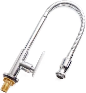 Outdoor Kitchen Sink Faucet - 360° Rotatable Single Hole Single Handle Cold Wate - Picture 1 of 12