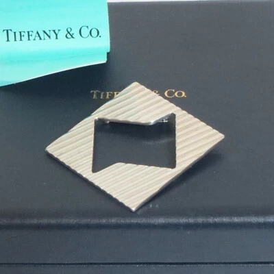 Broche quadrado abstrato autêntico Tiffany & Co prata esterlina 925 em caixa de joias - Imagem 1 de 4