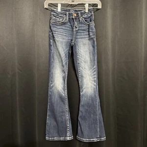 Girls Daytrip Flare Jeans Size 7 Dark Wash - Picture 1 of 8