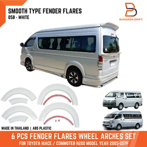 BLANCO 058 6 PIEZAS Guardabarros Arcos de Rueda para Toyota Hiace Commuter H200 05-19 - Imagen 1 de 12