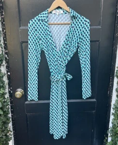Diane von Furstenberg Wickelkleid mit geometrischem Muster Viskose-Elasthan-Mischung Größe S - Bild 1 von 4