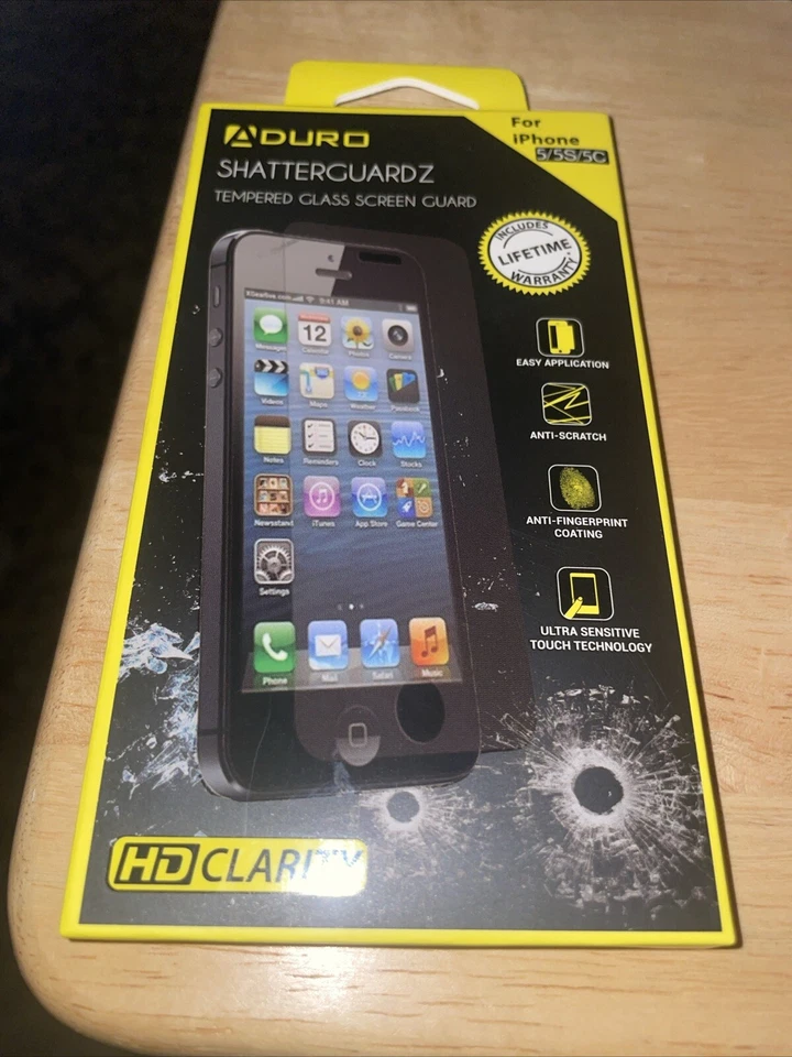 Aduro Shattercuardz Tempered Glass HD Clarity Screen For iPhone 5/5S/5C/SE - Изображение 1 из 1