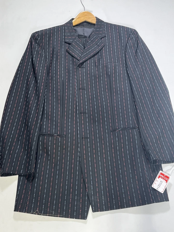 Traje de lana virgen negro Raspinni De Luxe para hombre talla 40 R usado en excelente estado Foto 1 de 4