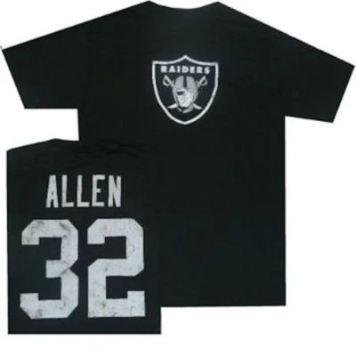 Camiseta Oakland Raiders Marcus Allen Throwback Distressed Reebok Etiquetas Nuevas Foto 1 de 4