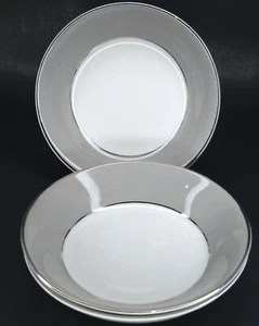 C1960s LOT 3 Syracuse Debutante Gray Platinum Dessert Obstschale Ersatz Set - Bild 1 von 7
