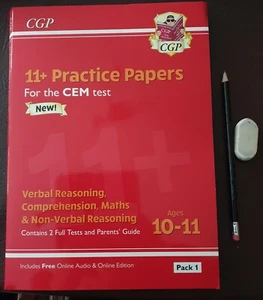 CGP 11+ CEM Practice Papers Ages 10-11 Pack 1 with Tests and Parents Guide NEW - Picture 1 of 2