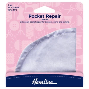 Hemline White Sew-In Pocket Repair - 23 x 15cm - Picture 1 of 1