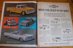 1964 Chevrolet Pickup 2-Page Magazine Ad "Which Type Pickup Do You Need" - Picture 1 of 1