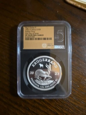 2023 South Africa Silver Krugerrand - Buffalo Privy FDOI PF70 - Image 1 of 4