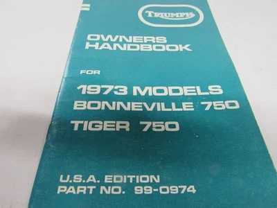 Libro manual del propietario Triumph 1973 Bonneville 750 y 1978 Tiger 750 Foto 1 de 3