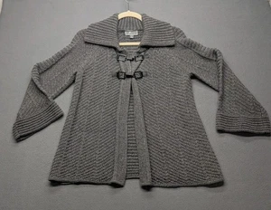 JM Collection Cardigan Sweater Toggle Snap Closure Gray Long Sleeve Size Small - Picture 1 of 5