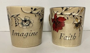 Pfaltzgraff Everyday Imagine/Faith Inspirational 16 Oz Floral Coffee Tea Mugs - Picture 1 of 6