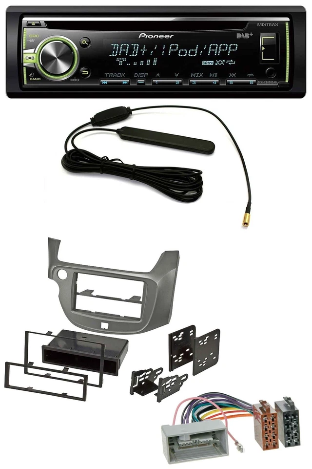 Pioneer MP3 USB CD DAB AUX Autoradio für Honda Jazz (ab 2009) - silber - Bild 1 von 4