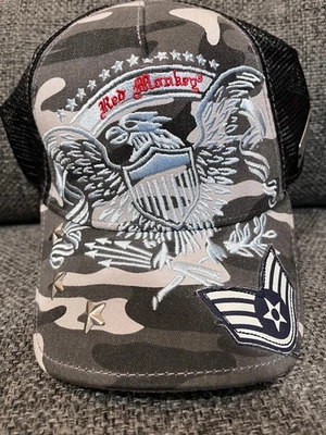 Sombrero/Gorra Camionero Mono Rojo Bordado Águila Camuflaje Snapback Foto 1 de 4