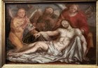 "Angeli che compiangono Cristo", antico dipinto su rame del XVIII secolo