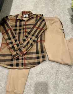 Burberry joggers & button down set M - Picture 1 of 4