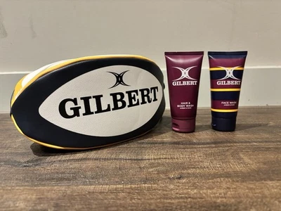 GILBERT 🏈Box Kick Face Wash, Hair & Body Wash & Wash Bag Gift Set BNWT Rugby