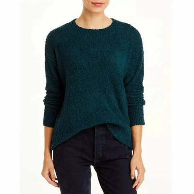 SANCTUARY Plush Teddy Sweater L Jade Green Pullover Crew Volume Sleeve - Image 1 of 4