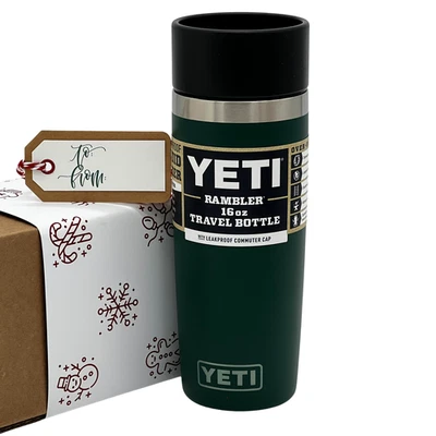 YETI Rambler 16 oz bottiglia da viaggio set regalo vacanza - confezione ed etichetta - scegli colore - Immagine 1 di 2