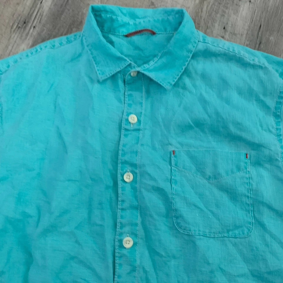 Tommy Bahama RELAX Linen Shirt Mens XL Sea Glass Breezer Long Sleeve Button Up - Image 1 of 4