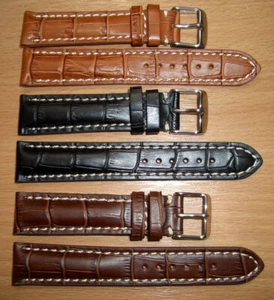 Exklusives Kalbslederband, Alligatorprägung für z.B. Navitimer, 18-24mm - Bild 1 von 2