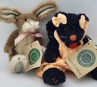 Boyds Bears Vintage ALICE & SABRINA CATTERWALL Bunny Rabbit Cat Plush Stuffed