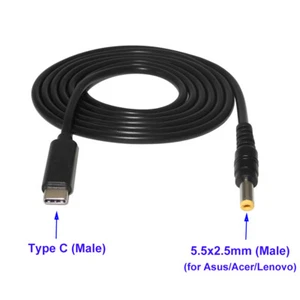 USB Type C to 5.5*2.5mm PD Charger Cable Power Cable for Acer Asus HP Lenovo - Picture 1 of 5