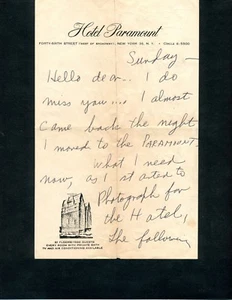 WEEGEE (ARTHUR FALLIG) FIRMADO MANUSCRITO LTR. CÁMARA Y LENTES FOTOGRÁFICOS KALIMAR - Imagen 1 de 2