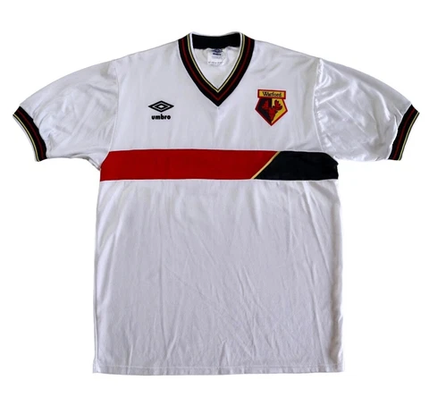 WATFORD FC 1985/88 Umbro Away Football Shirt M Mens Vintage Soccer Jersey Cover