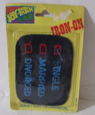 Vintage 70s Sturdy Iron On Married Patch Blue Denim Hippie Boho Grunge Jeans - Image 1 of 3