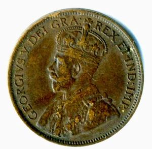 Canada 1917 1c George V in VF Condition Nice planchet but light corrosion... - Picture 1 of 2