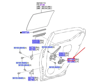 LEXUS CT ZWA10 Rear Right Door Window Control Motor 8572060320 NEW GENUINE - Image 1 of 2
