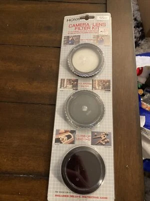 (DD) Hoya 55mm Camera Lens Filter Kit Sky Polarizing Close Up +4 Protective Case - Image 1 of 4