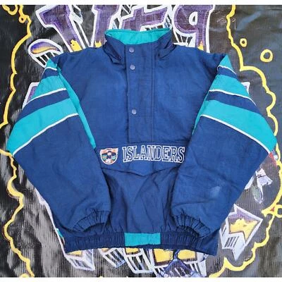 Vintage 1990s New York Islanders Starter Pouch Jacket Fisherman Logo M - Image 1 of 4
