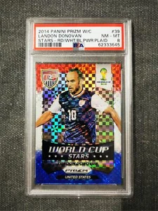 2014 Panini Prizm World Cup Stars Landon Donovan Red/White/Blue Power Plaid PSA8 - Picture 1 of 2