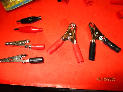 CLIPS DE PRUEBA - SONDA - Clips de cocodrilo - PEQUEÑOS - GRANDES - con asas aisladas - JUEGO DE 6 PIEZAS Foto 1 de 2