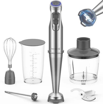 1100W Immersion Hand Blender 5 in 1 Stainless Steel Stick Blender 12 Speed KOIOS