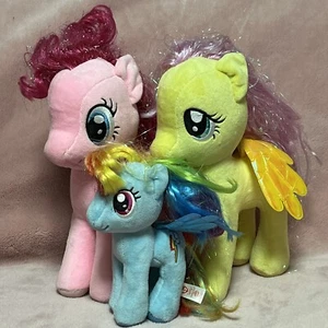 My Little Pony Pinkie Pie Rainbow Dash Fluttershy Set Stuffed Toy Multicolor - Picture 1 of 7