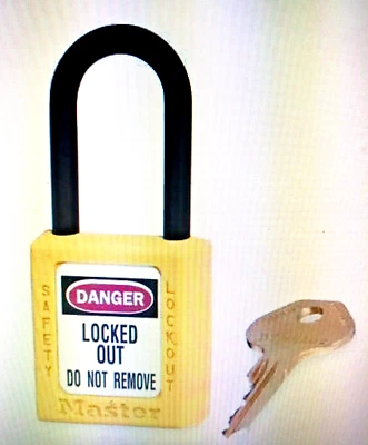 MASTER LOCK 406YLW Lockout Padlock, Keyed Diff., Yellow, 1-3/4"H - NIB - Image 1 of 3