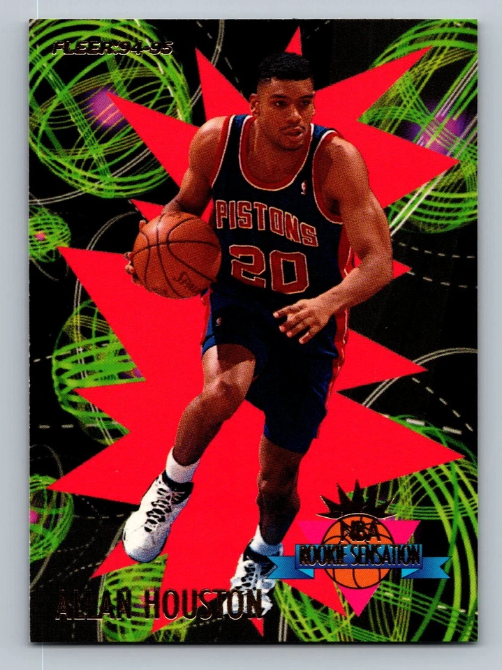 1994-95 Fleer #10 Allan Houston Detroit Pistons Rookie Sensations - Image 1 of 2