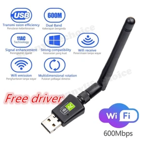 600Mbps Wireless Adapter Antenna Dongle USB WiFi Dual Band Network DRIVER FREE - Picture 1 of 11