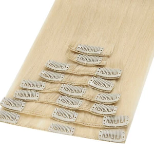 Extensiones de cabello humano Remy 100% real CLERANCE clip en 8 piezas trama cabeza completa - Imagen 1 de 81