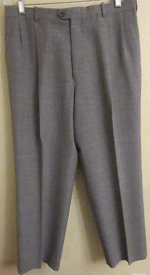 Calça social masculina vintage Jaymar-Ruby Inc 32x27 plissada bainha cinza decepcionada - Imagem 1 de 4