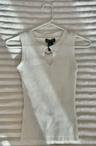 New York & Co Women's Sweater Tank with fancy neckline- XS- Never worn- WHITE - Picture 1 of 3